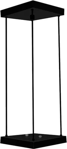 Kit Pendente Para Plafon Aluminio Preto Com Cabo 14Cm