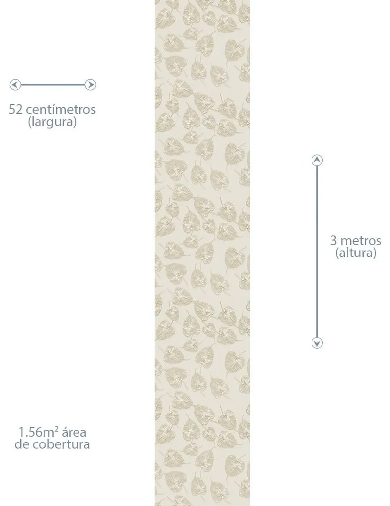 Papel de Parede Floral Folhas 3D Creme