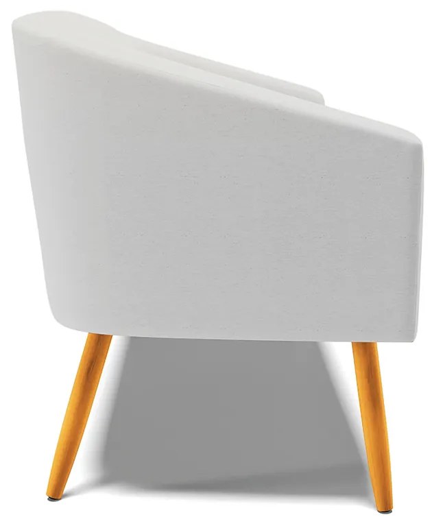 Namoradeira 02 Lugares Stella Linho Cinza A05 Pés Palito Castanho - D'Rossi