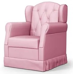 Poltrona de Amamentação Balanço e Puff Letícia Rosa - Phoenix
