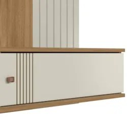 Painel TV 55 Pol e Bancada Suspensa Romeo Nature/Off Flex Z49 - Mpozen