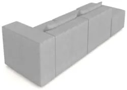 Sofá 5 Lugares 343cm Com Puff Esquerdo Fay Veludo Cinza Z55 - Mpozenat