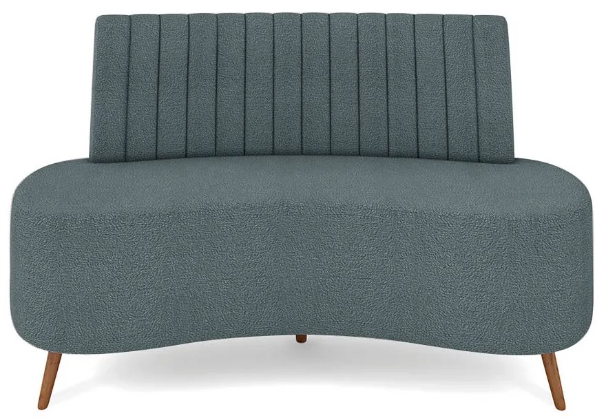 Sofá 2 Lugares Living 135cm Pé Palito Maraú Bouclê K01 - D'Rossi - Azul