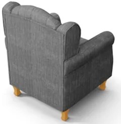 Kit 02 Poltronas de Amamentação Pés Madeira Lucy Z39 Linho Cinza Escur
