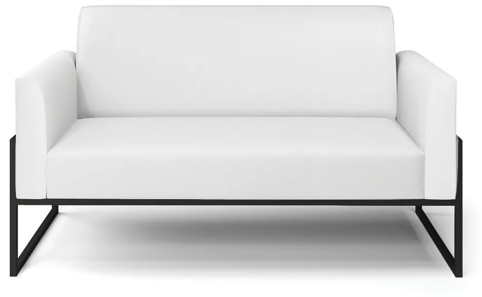 Sofá Namoradeira Base Industrial Alta Preto Marisa Corino D03 - D'Rossi - Branco