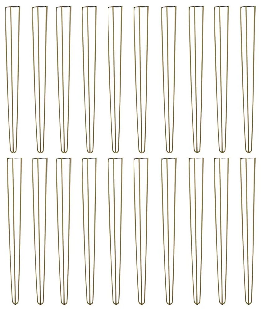 Kit 18 Pés de Metal 90 CM Hairpin Legs Aparador e Mesa de Canto Dourado G41