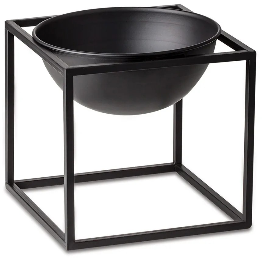 Kit 03 Cachepot com Suporte Metálico Preto - D'Rossi
