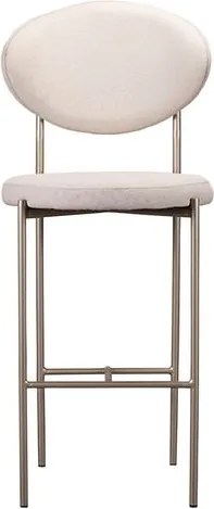 Banqueta Liora Alta Linho Bege Base Champagne - 77189 Sun House