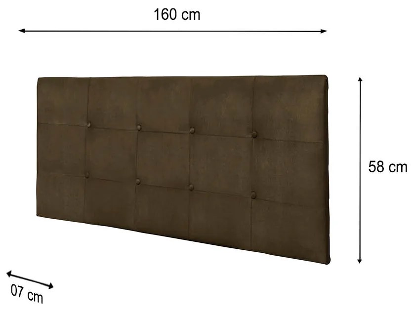 Painel Luna Para Cama Box Queen 160 cm Suede Marrom - D'Rossi