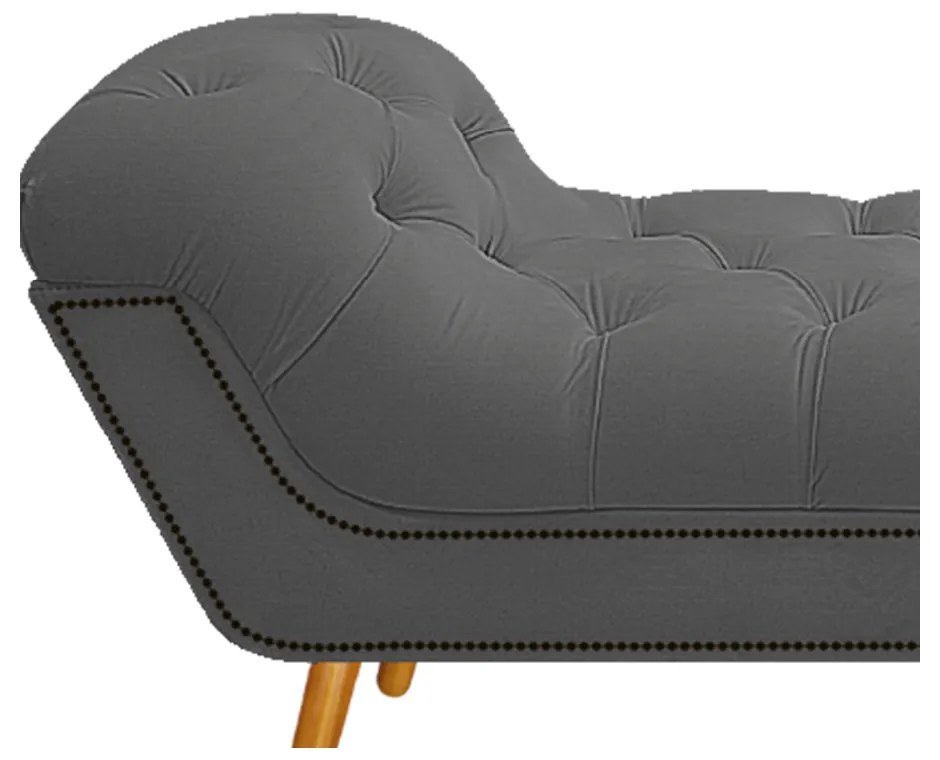 Calçadeira Estofada Veneza 140 cm Casal Suede Cinza - ADJ Decor