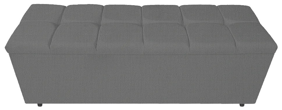 Calçadeira Estofada Manchester 160 cm Queen Size Linho Chumbo - ADJ Decor