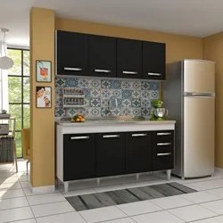 Armário Aéreo Panamá e Balcão Gabinete Áustria com Pia Inox 160cm Bran