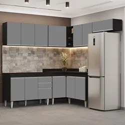 Armário de Cozinha Modulado de Canto 7 Peças CP19 Balcão sem Tampo Pre