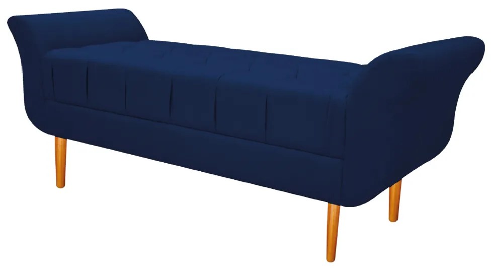 Recamier Estofado Ari 100 cm Solteiro Suede Azul Marinho - ADJ Decor
