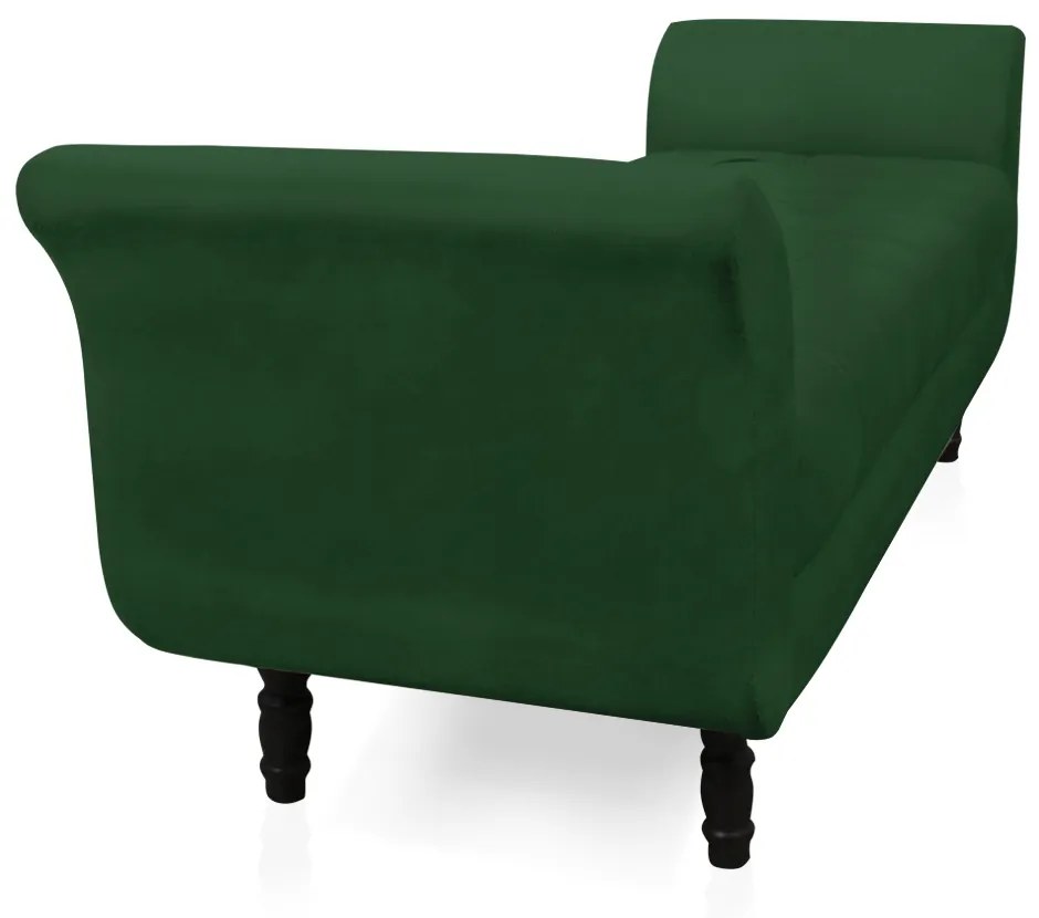 Recamier Olinda Veludo 160 cm Pés Torneados Tabaco - D'Rossi - Verde