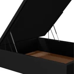 Base para Cama Box Baú Casal 138x188cm Hit Z04 Sintético Preto - Mpoze