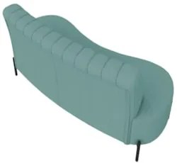 Sofá 2 Lugares 160cm Pés Aço Preto Tamar Z08 Boucle Azul - Mpozenato