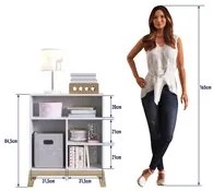 Estante Infantil com 4 Nichos Organizadores 71cm Favo de Mel 007 Branc