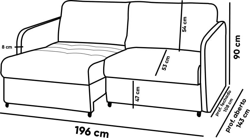 Sofá Retrátil Reclinável 3 Lugares 196cm Amsterdã Suede Bege K01 - D'Rossi
