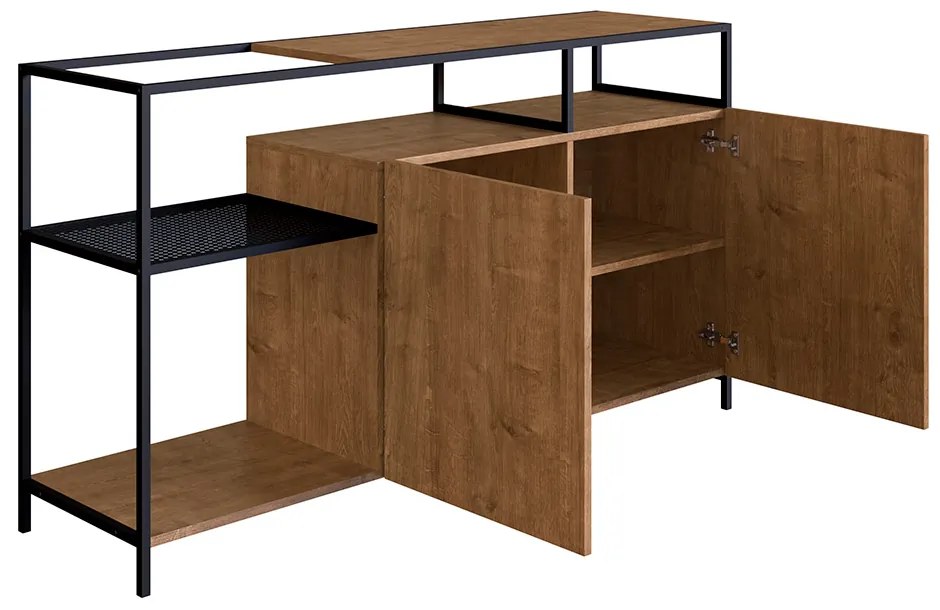 Buffet Bar Dinâmico New Vermont e Preto 135 cm - D'Rossi