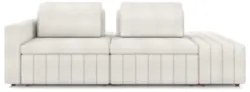 Sofá Ilha e Puff Sala Living 285cm Siesta Z32 Boucle Bege Claro - Mpoz