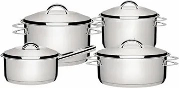 Jogo de Panelas Tramontina Solar 4 Peças Aço Inox Fundo Triplo