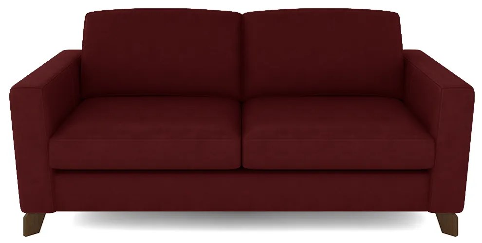 Sofá Sala de Estar Living 3 Lugares 200cm Presley Pés Madeira Veludo Vermelho G52 - Gran Belo