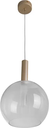 Pendente Led Metal Vidro Dourado 3w 3000k Cissy
