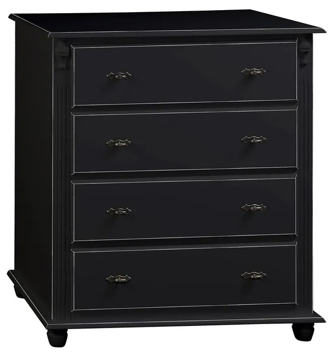 Cômoda 4 Gavetas com Pés Torneados - Wood Prime MY 25845