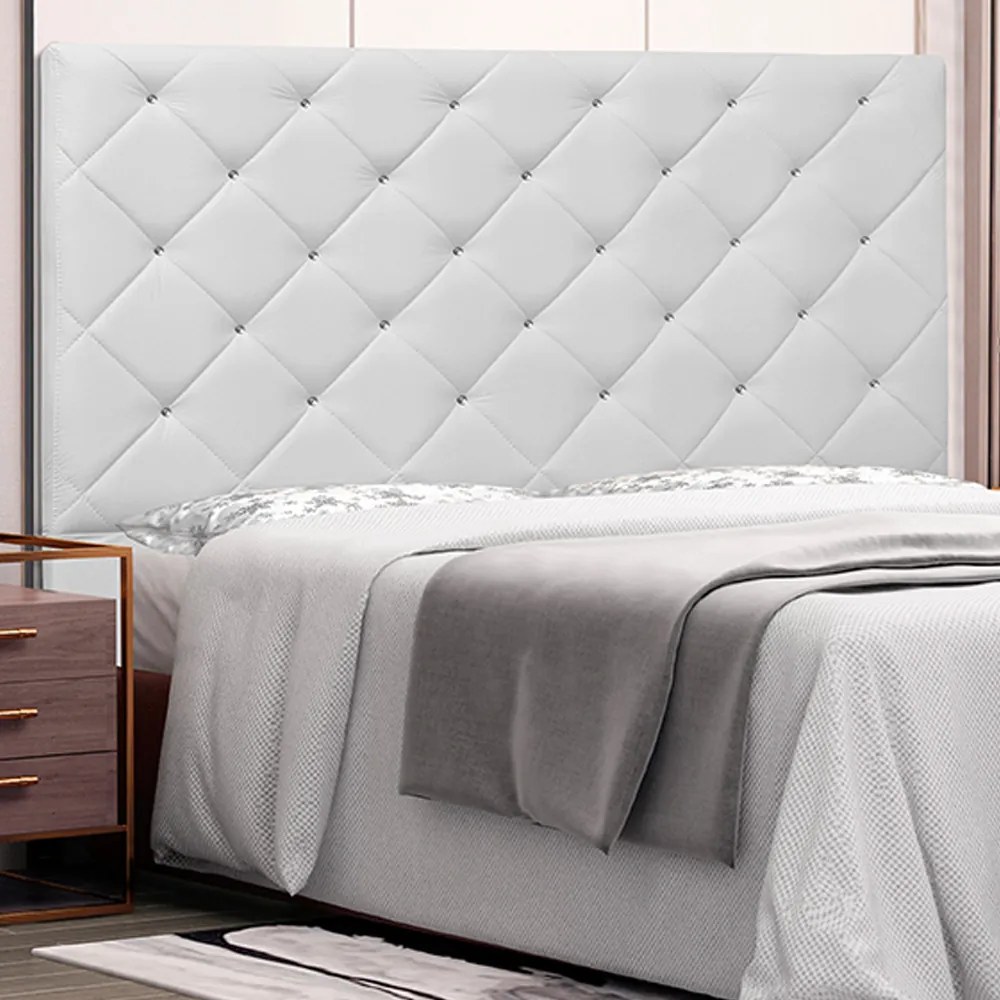 Cabeceira Decorativa Casal 1,40M Tàzio PU Branco G63 - Gran Belo