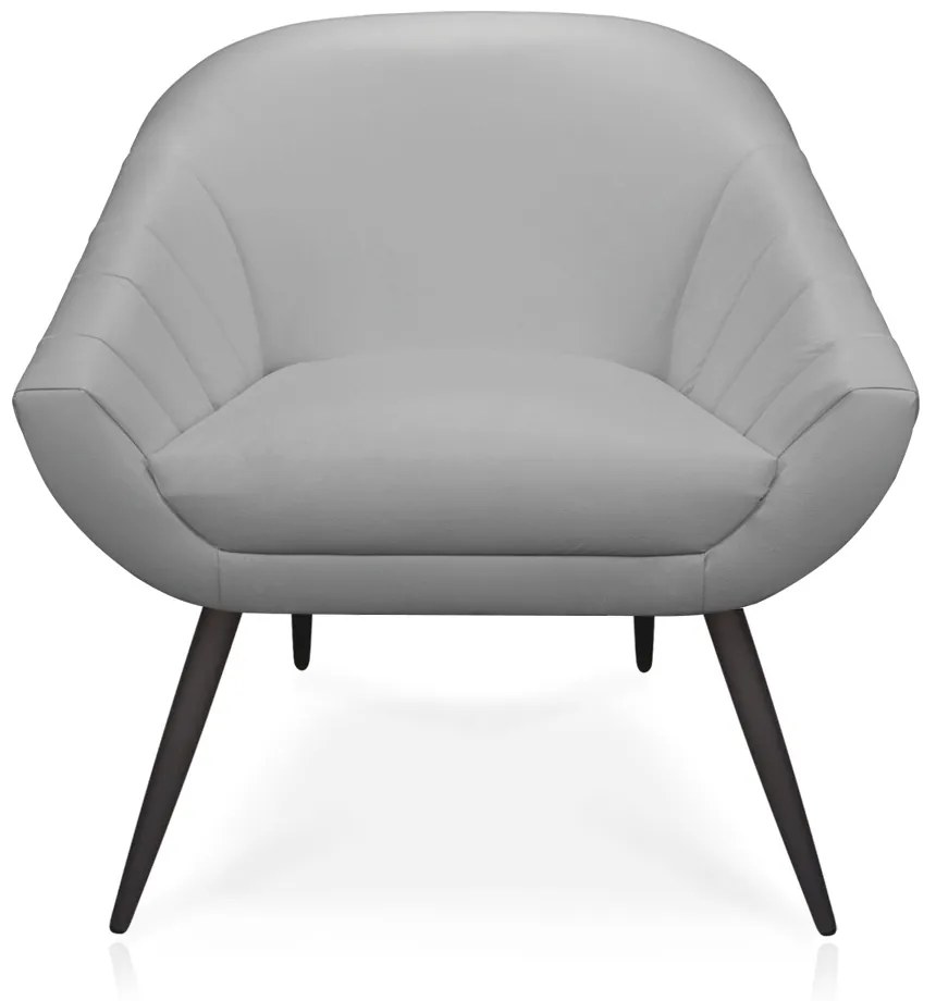 Kit 02 Poltronas Giovana Corino Pés Palito de Ferro - D'Rossi - Cinza