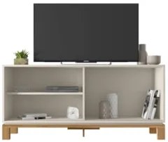 Rack Bancada Para TV 45 Pol 136cm Lucca Off White/Freijó C01 - Mpozena