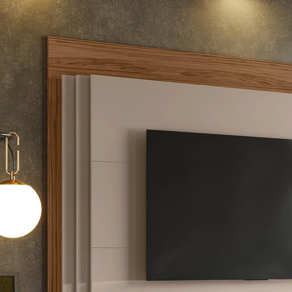 Estante de TV 65 Pol 183cm Sala de Estar Fayron Fendi/Naturale M20 - D'Rossi