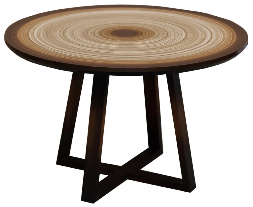 Mesa Pé Cruzado Decorativa  - Bamboo Fosco