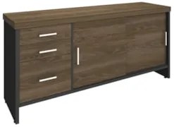Conjunto Escritório Home Office 5 Peças Corp A06 Charuto/Preto - Mpoze