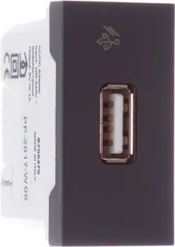 Módulo Tomada Carregador Usb 2.0 Grafite 1a