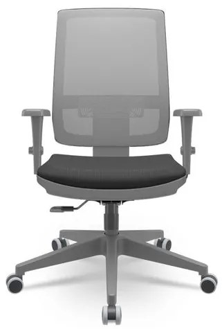 Cadeira Brizza Diretor Grafite Tela Cinza Assento Aero Preto Base RelaxPlax Piramidal - 66388 Sun House