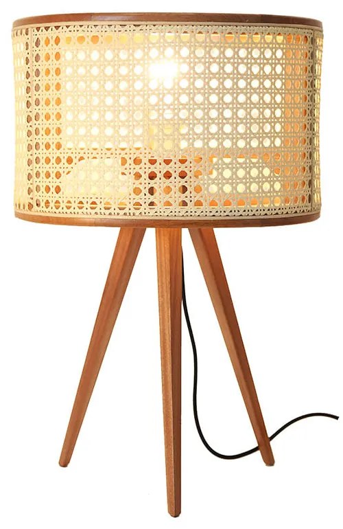 Luminária de Mesa Zen - Natural com Off White