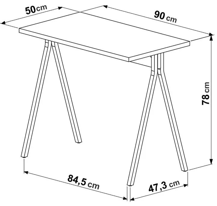 Mesa Escrivaninha Home Office Aço 90cm Carvalho e Preto
