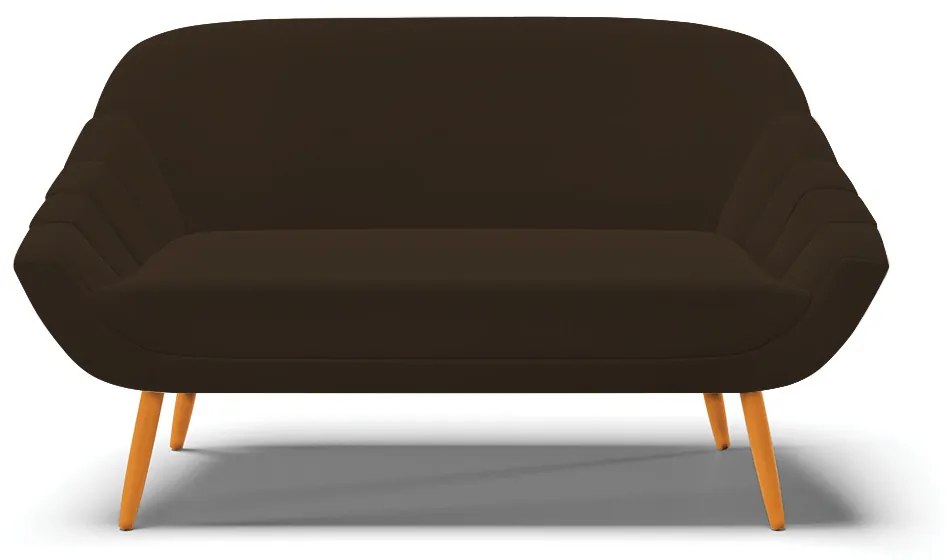 Kit 01 Namoradeira 02 Lugares e 02 Poltronas Giovana Suede Pés Palito Castanho - D'Rossi - Marrom
