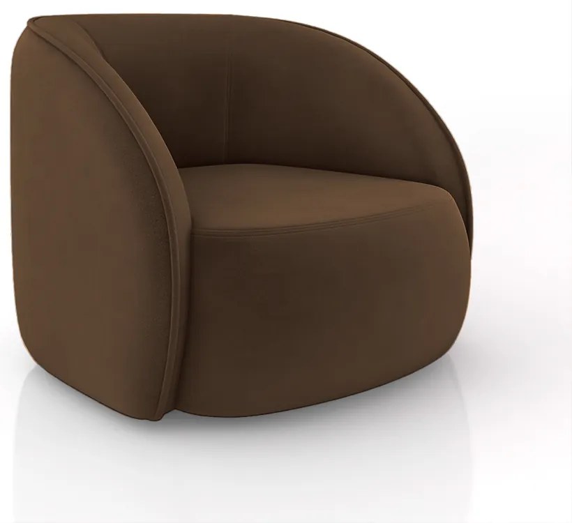 Poltrona Decorativa Sala de Estar Clarke Veludo Marrom G45 - Gran Belo