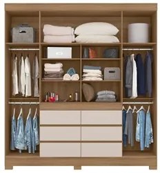 Guarda Roupa Casal 4 Portas 6 Gavetas Cadis D02 Amendola/Off White - M