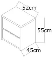 Mesa De Cabeceira 2 Gavetas Blank F04 Branco - Mpozenato