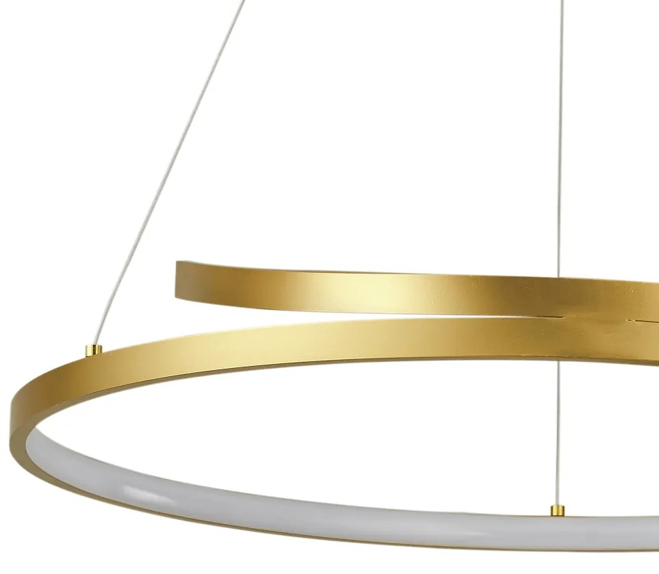 Pendente Fita Circular Ø60X4Cm Led 30W 3000K Bivolt Champanhe - Usina... (Champanhe)