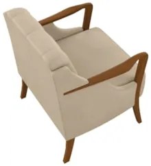 Poltrona Decorativa para Sala de Estar Capitonê Lapa Z32 PU Bege - Mpo