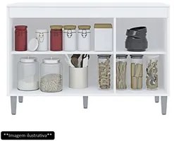 Balcão Gabinete Para Pia 120cm 3 Portas Com Tampo Manu Cinza - AJL Móv