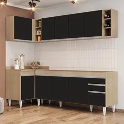 Armário de Cozinha Modulado de Canto Direito 5 Peças CP43 Balcão sem T