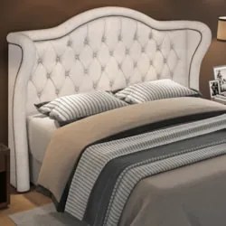 Cabeceira Cama Box Casal Queen 160cm Antibes Z37 Linho Cru - Mpozenato