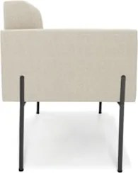 Poltrona Para Sala Pé Metal Preto Kit 2 Ana Bouclé Bege - Ibiza