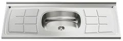 Balcão Gabinete Suécia com Pia Inox 120cm 3 Portas Branco - Lumil Móve
